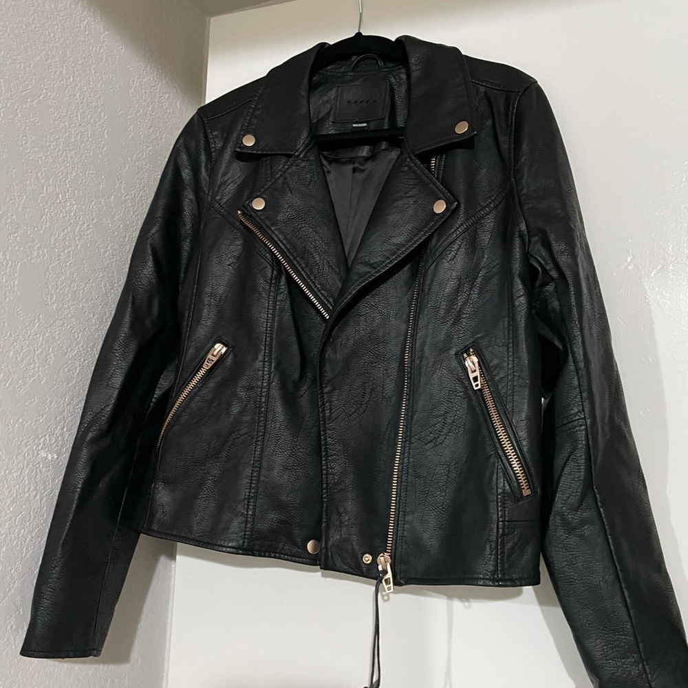 Blank Nyc black vegan leather Moto Jacket